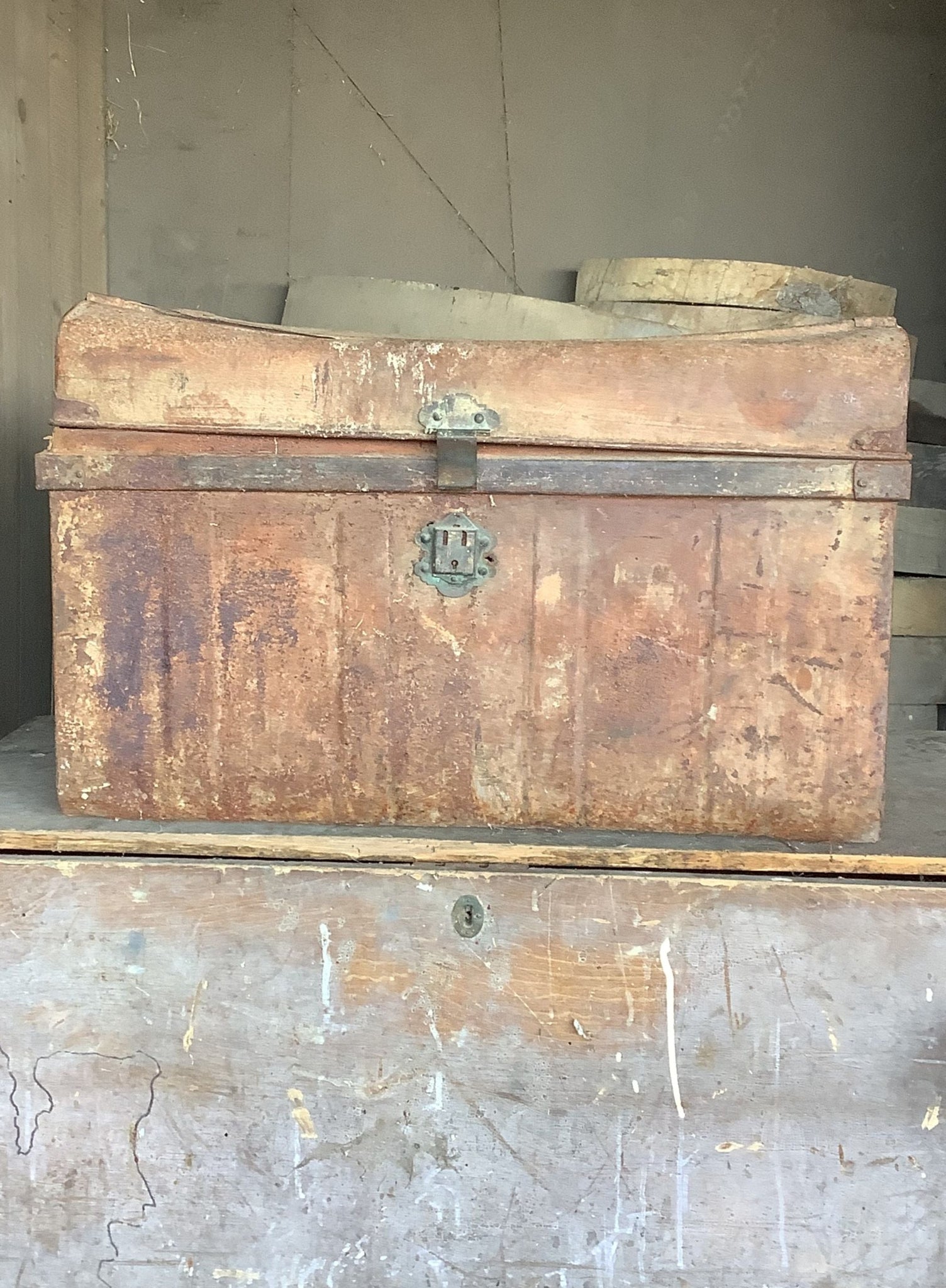 Aged Tin Trunk