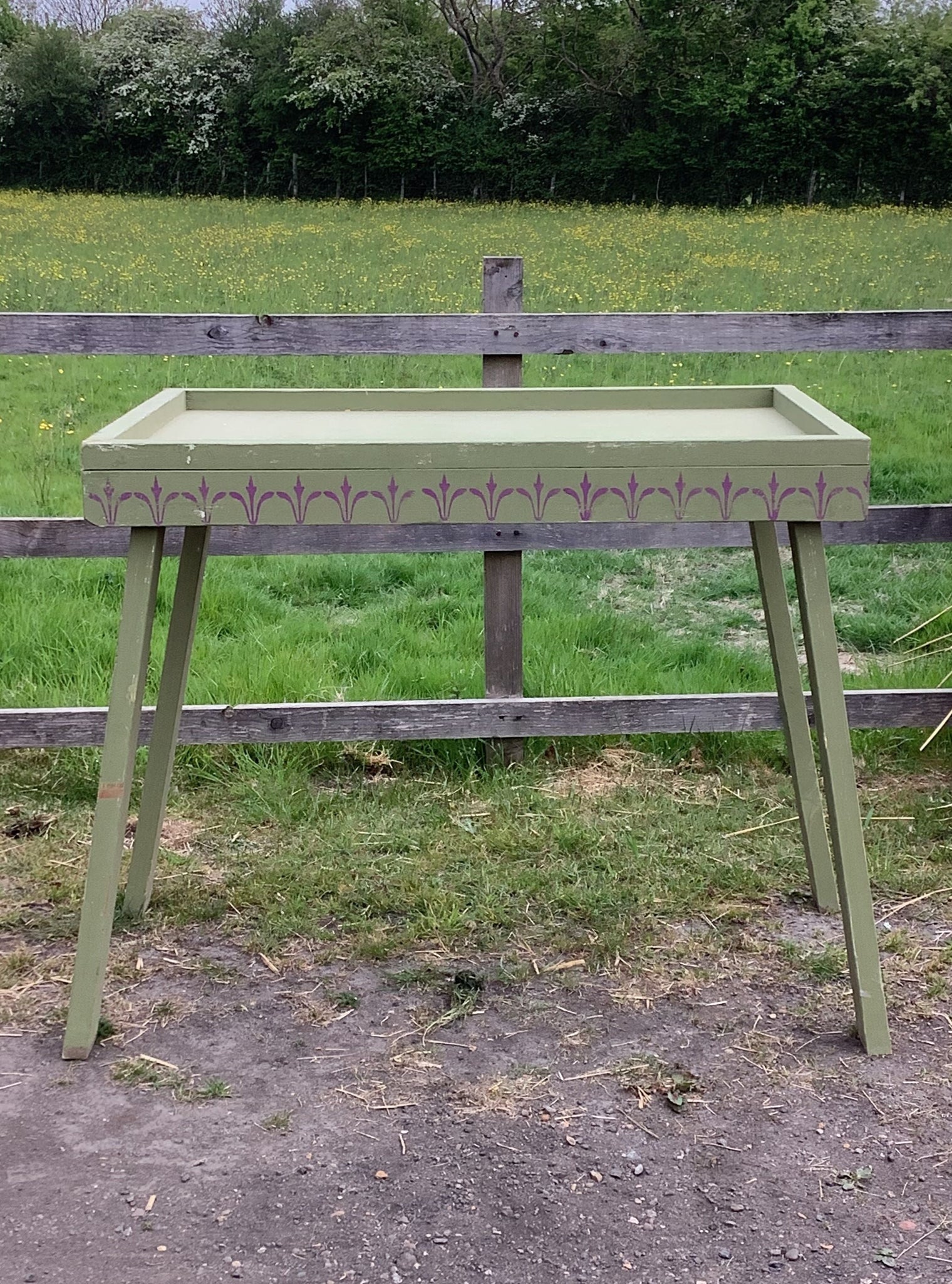 Wooden Green Table