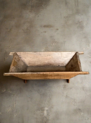 Two-man handheld wooden trough, ideal for farmyard or garden dressing.