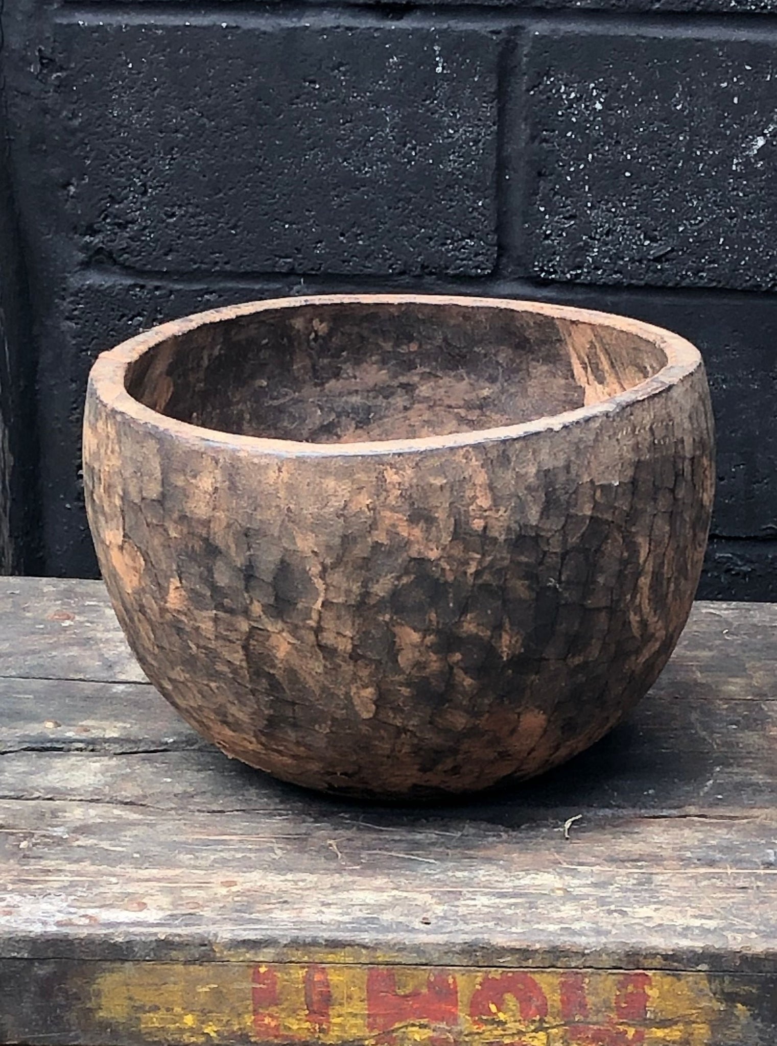 Textured Wooden Bowl