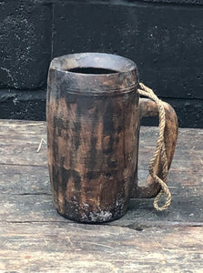 Wooden Tankard with Rope Strap