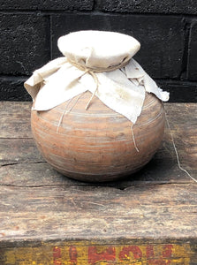 Spherical Vase with Woven Cloth