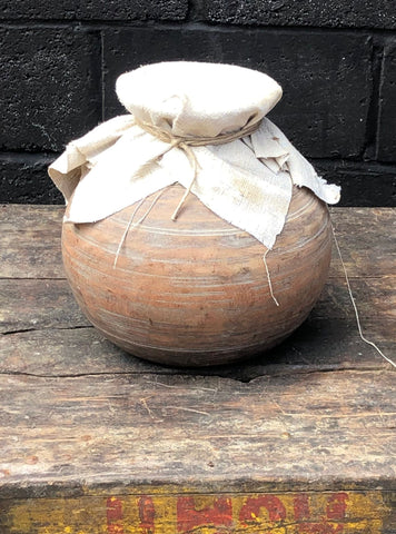 Spherical Vase with Woven Cloth
