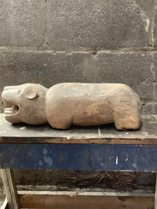Wooden Hippo Statuette