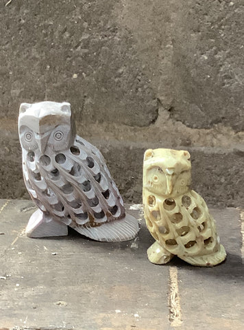 Carved Stone Owls