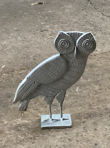 Contemporary Metal Owl Statuette