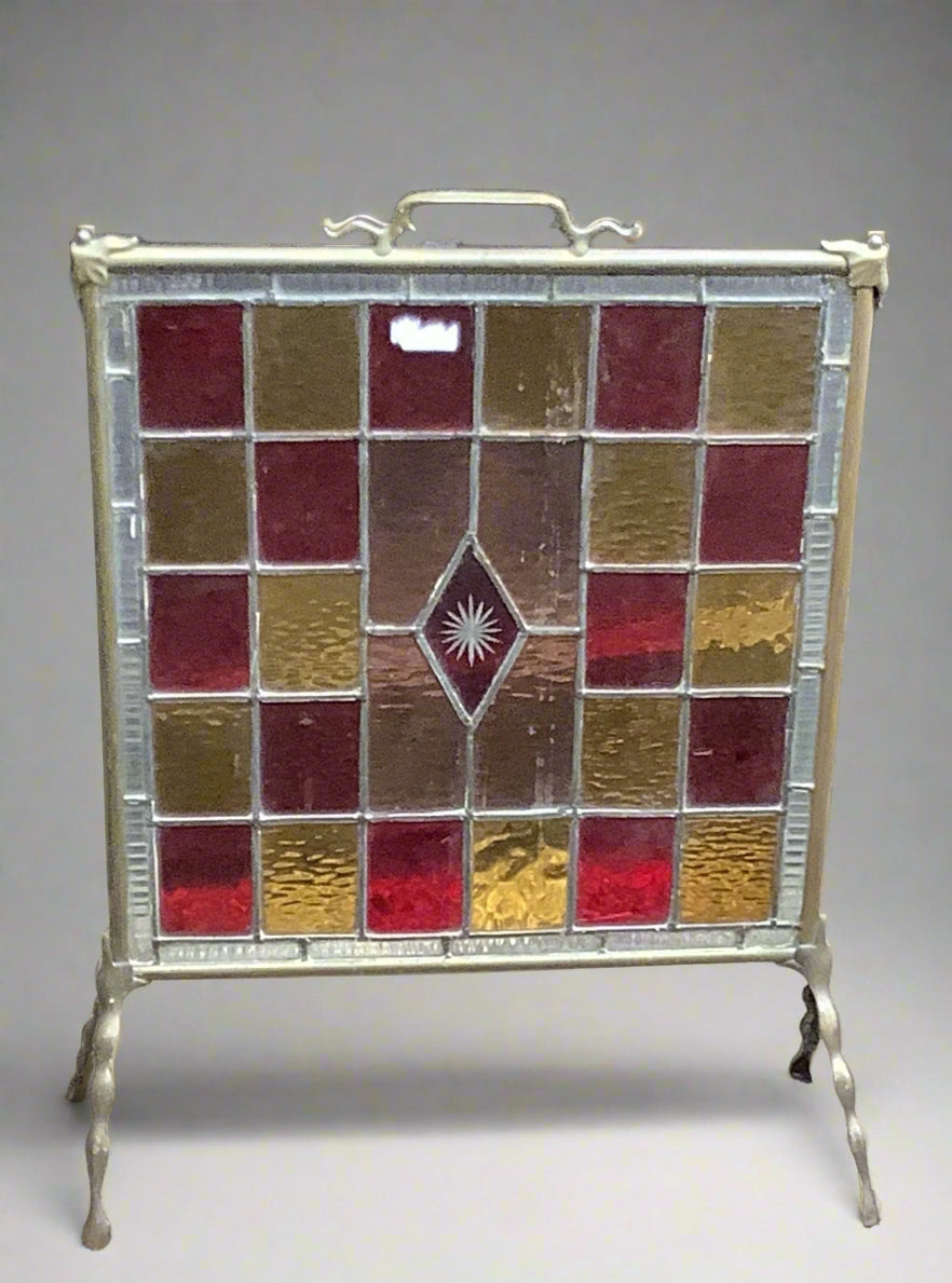 Stained Glass Fire Screen Ashwood Props