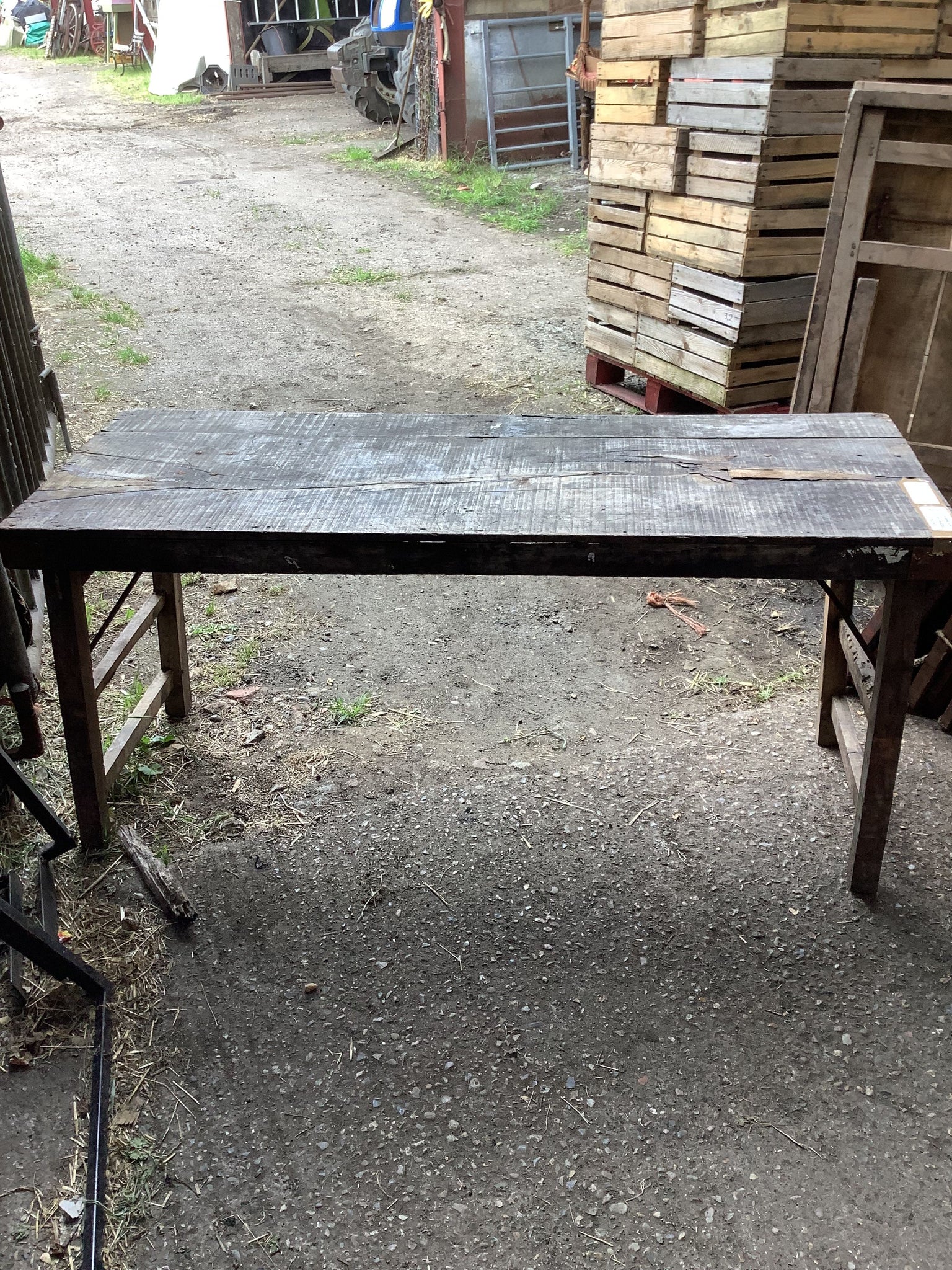 Dark Wood Trestle Table