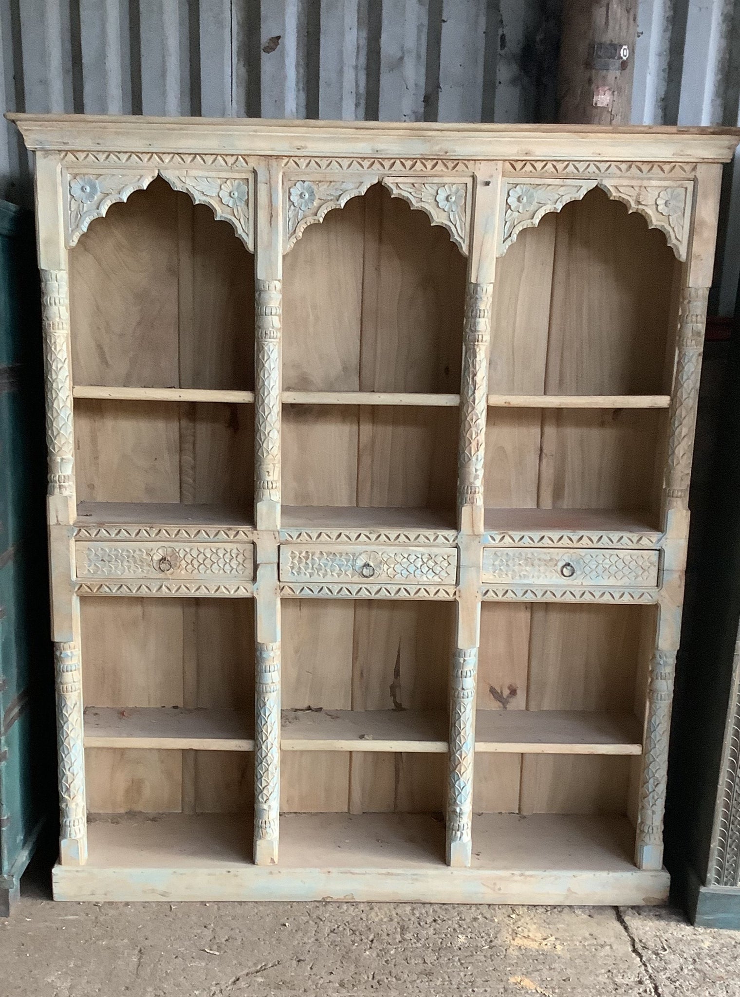 Indian Wooden Bookcase Unit