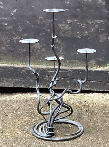 Small Twisted Metal Candelabra