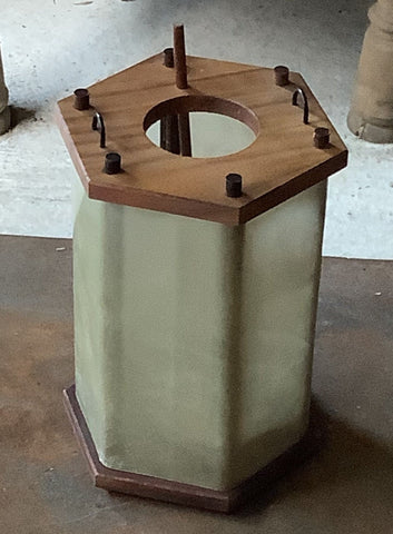 Hexagonal Hide and Wood Lantern