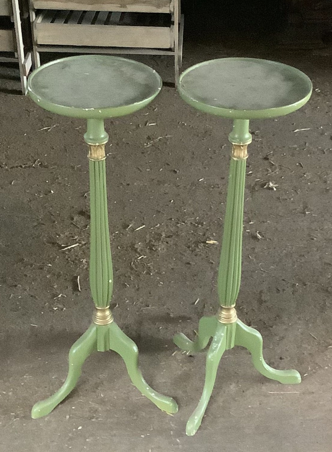Green Candelabra Tables