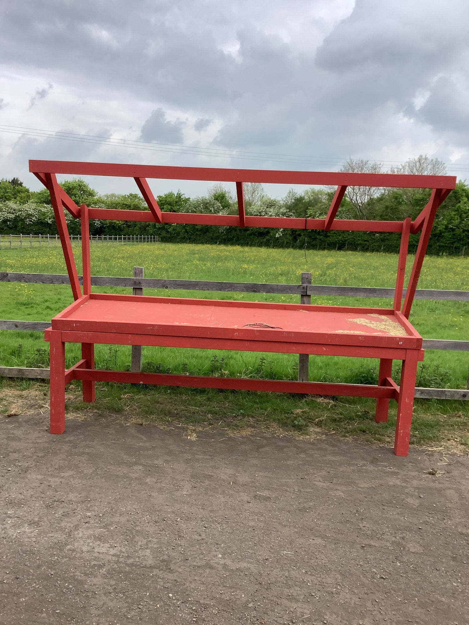 Wide Red Market Stall