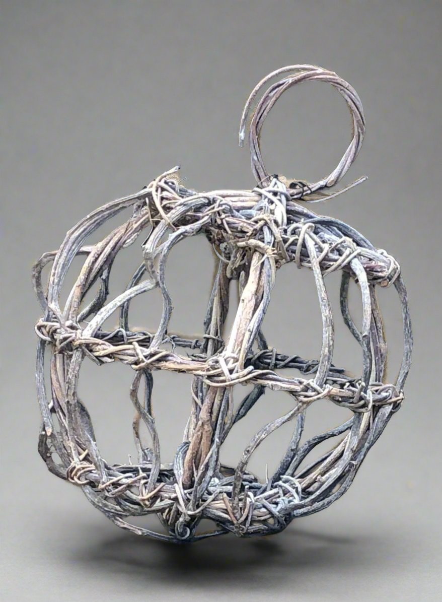 Handmade hanging ball crafted from willow twigs.