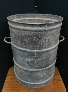 Tall Ridged Metal Barrel