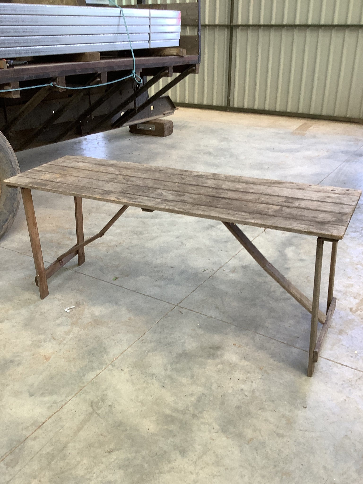 Slatted Trestle Table