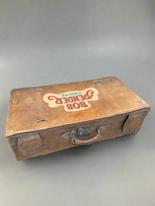 Bob Pender Troupe Leather Suitcase.  Bob Pender was famous as a Drury Lane clown. His wife Margaret was a dancer and reputed to have been a ballet mistress at the Follies Bergere. The group did mime, dancing, tumbling, and stilt walking.