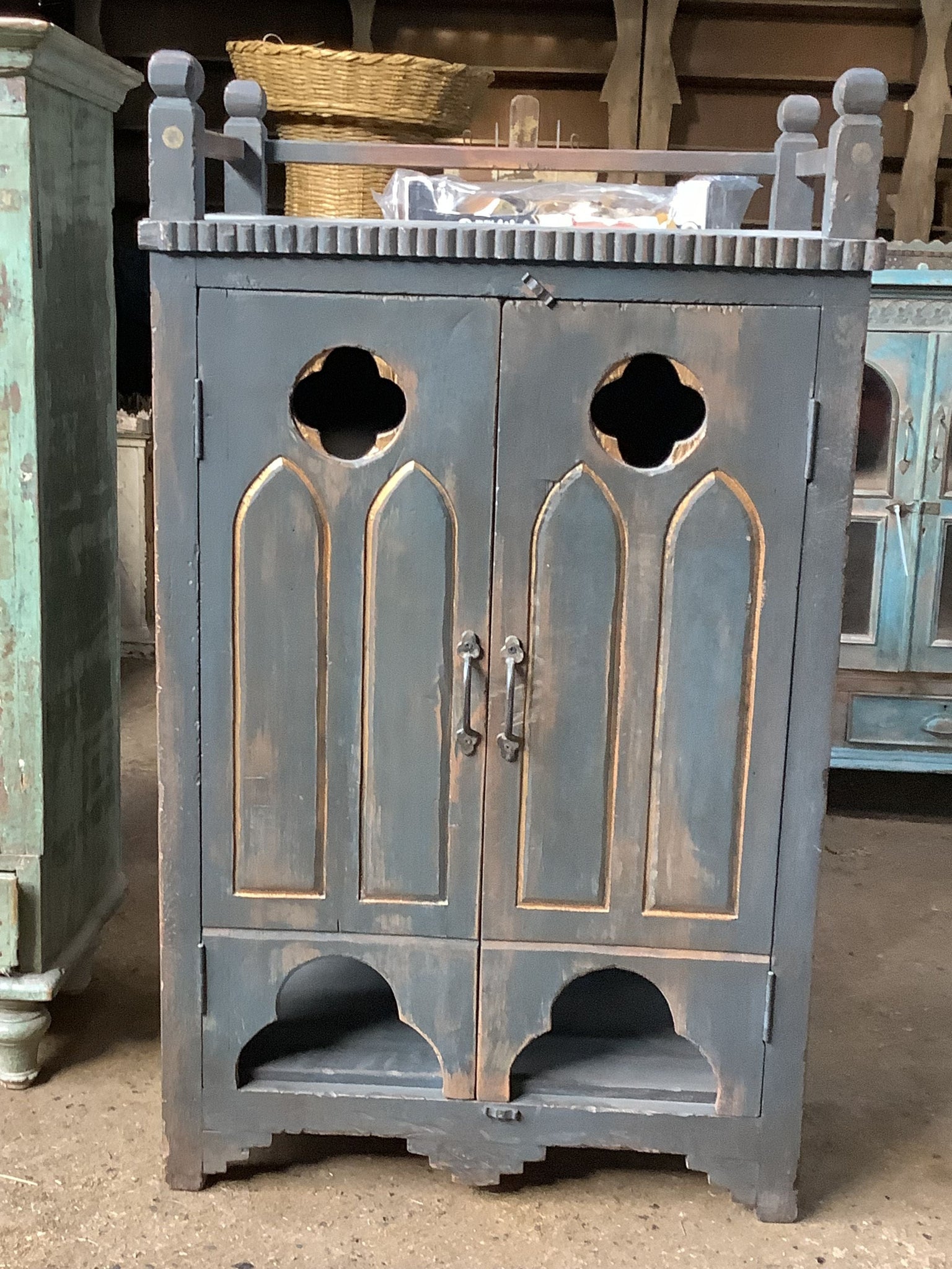 Gothic Blue and Gold Cabinet