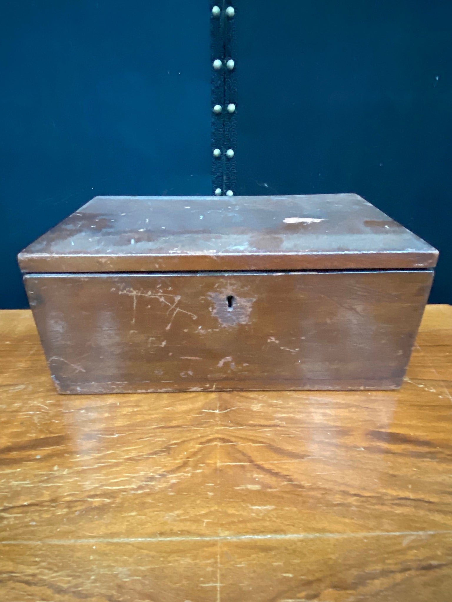 Scratched Wooden Storage Box