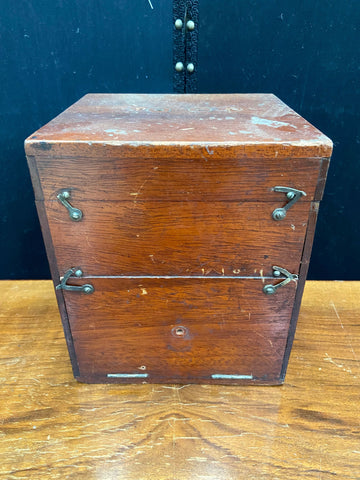 Tall Wooden Box with Four Swing Hooks