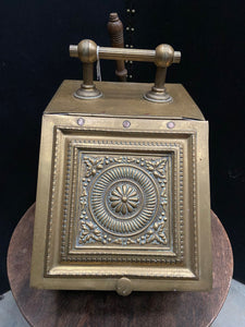 Square Brass Scuttle with Scoop