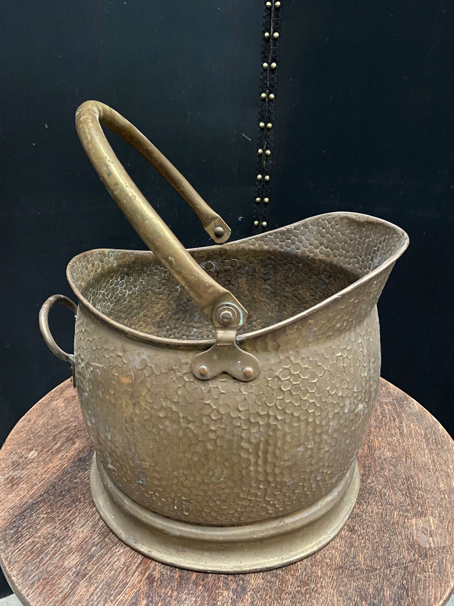 Hammered Effect Brass Coal Scuttle