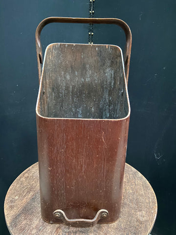 Vintage Tall Wooden Coal Scuttle