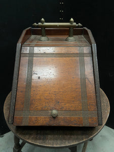 Wooden Engraved Coal Scuttle