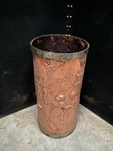 Embossed Copper Umbrella Stand