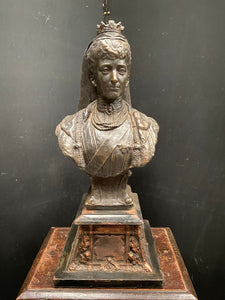 Bronze Bust Statue of Queen Alexandra of Denmark