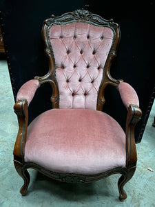 Dusty Pink Buttoned Armchair