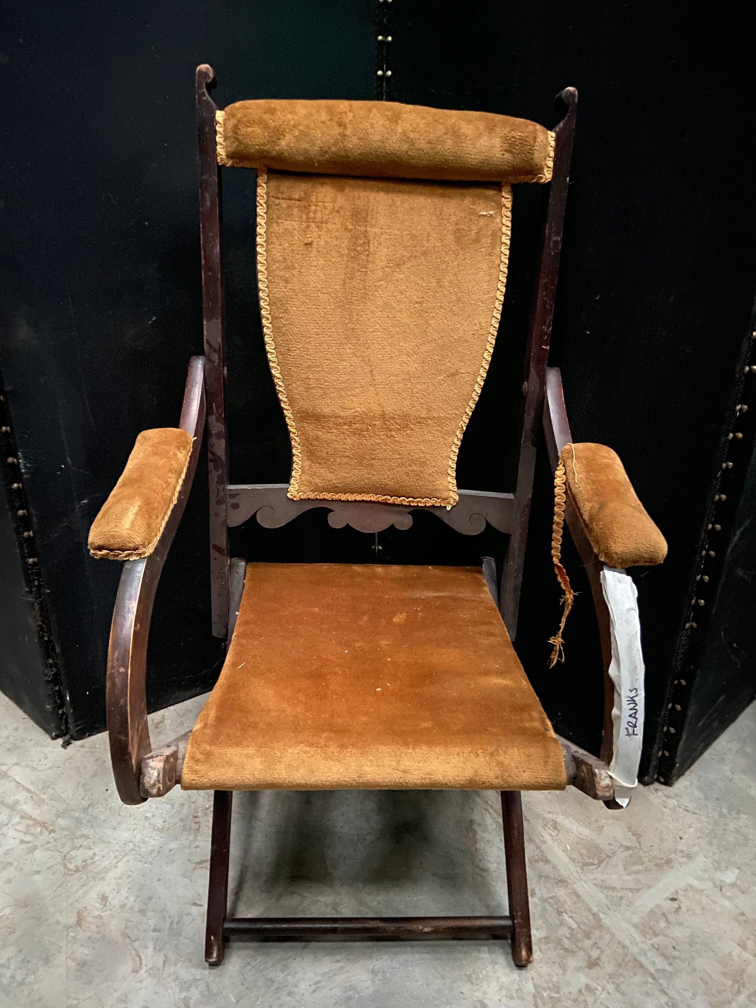 Brown Fabric Folding Chair