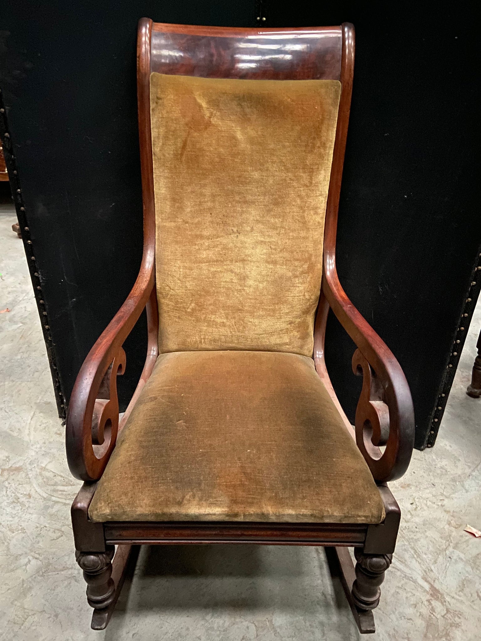 Tall Ocre Rocking Chair