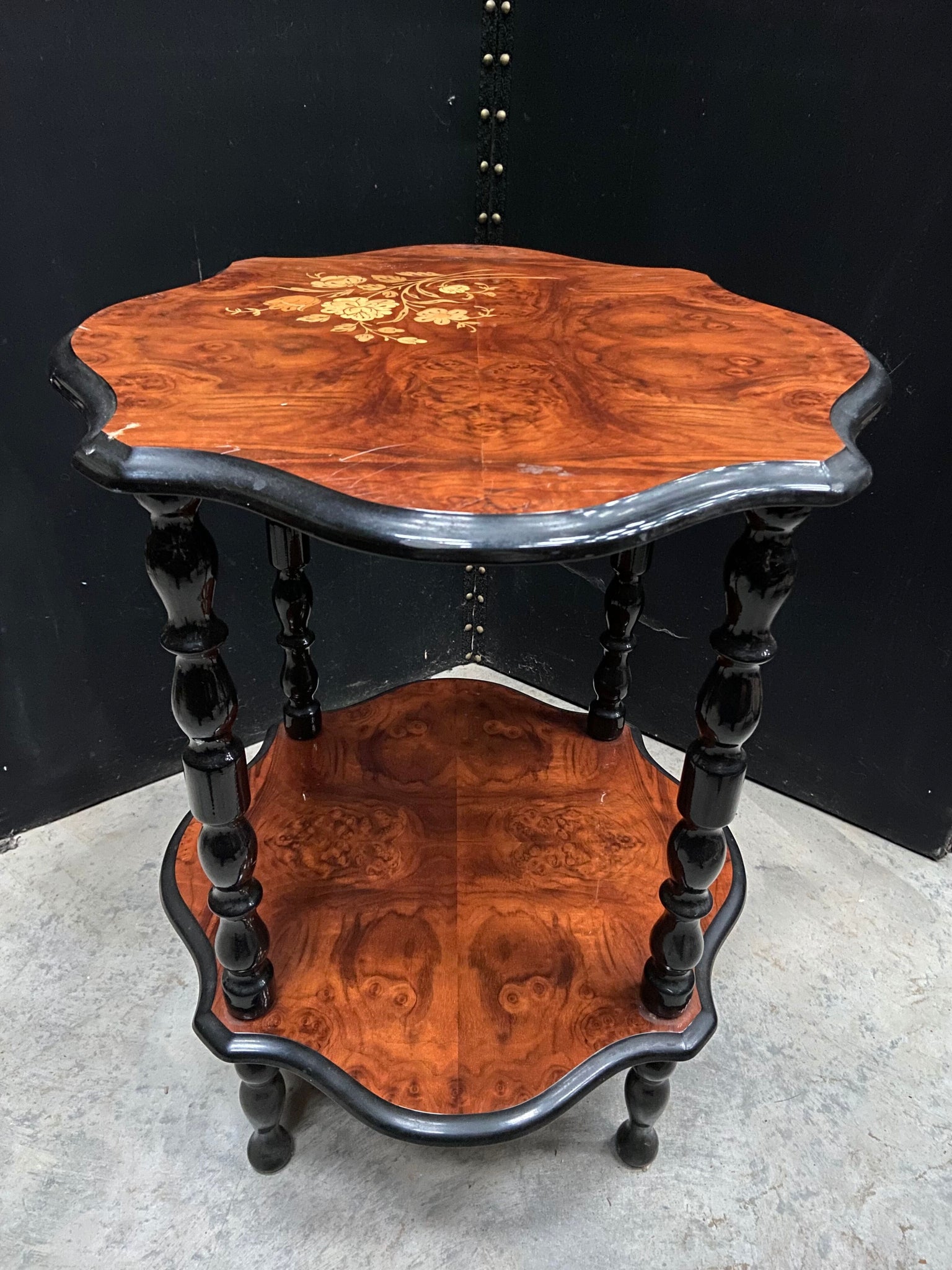 Two Tier Mahogany Accent Table