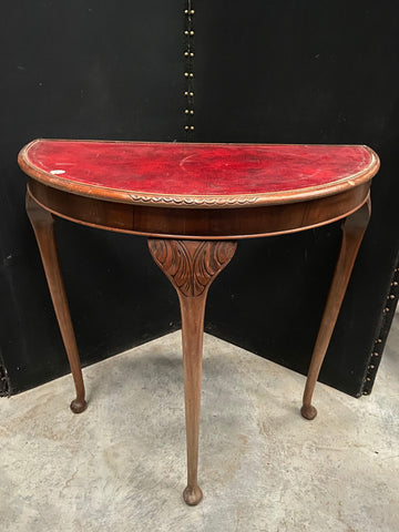 Red Leather Top Console Table