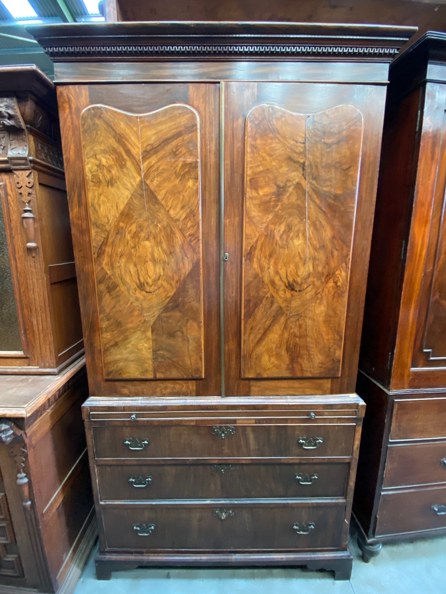 Diamond Cut Walnut Wardrobe