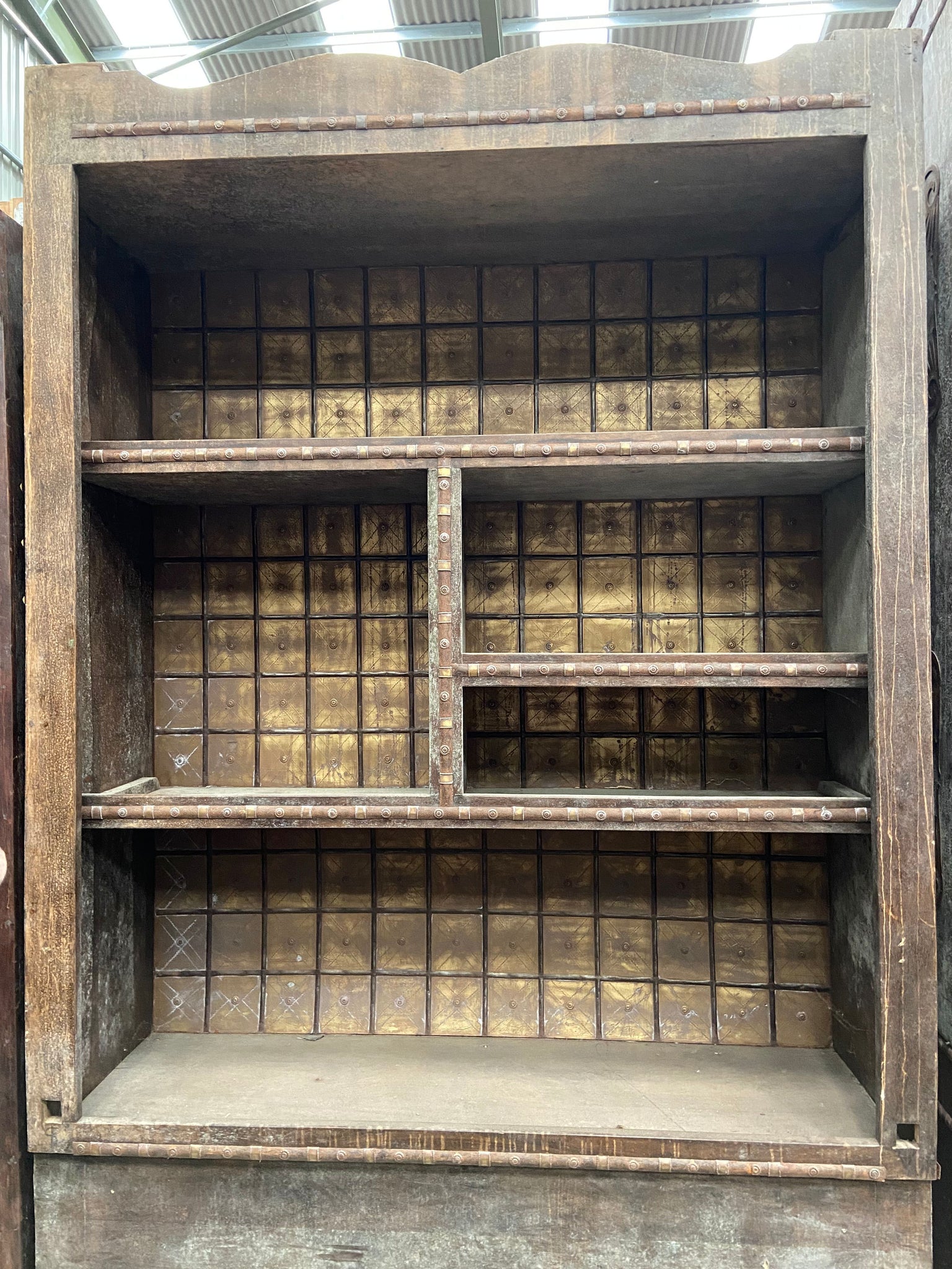 Gold Tile Wooden Bookcase