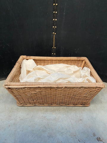 Rectangular Wicker Basket with Fabric Filling