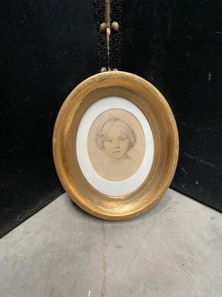 Rene David Artwork in Oval Gold Frames