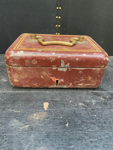 Red and Gold Metal Money Box