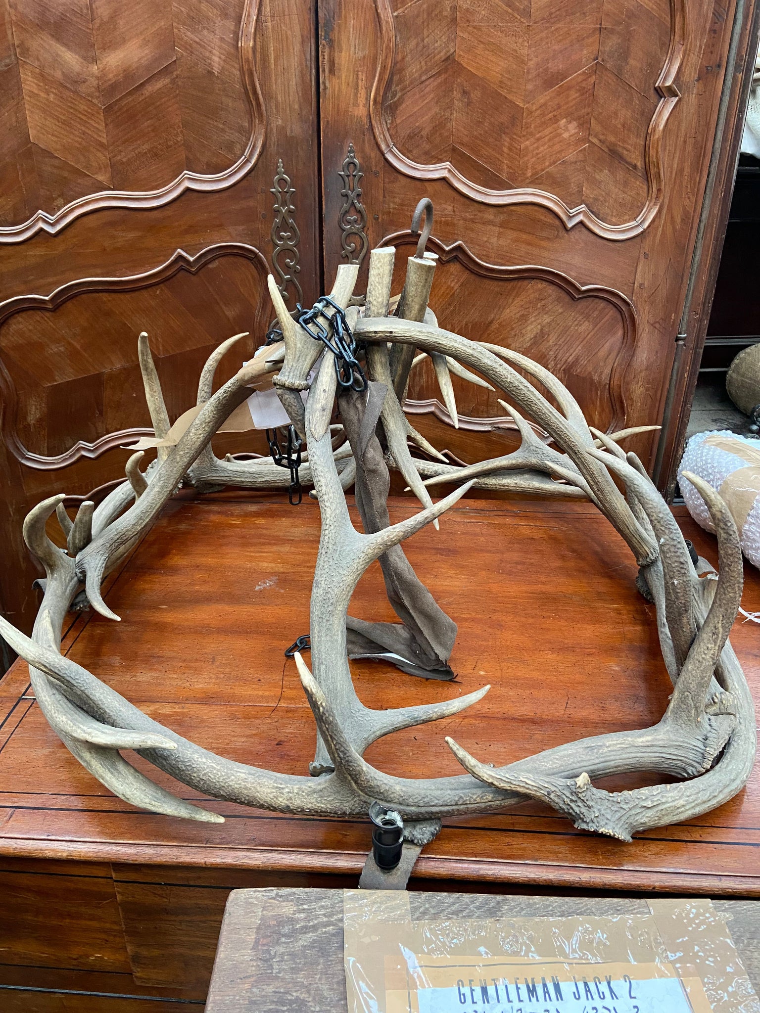 Hanging Antler Sculpture with Candles