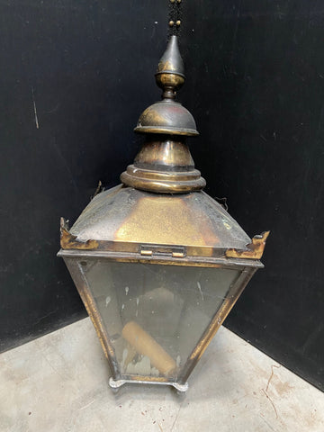 Pair of Large Brass Outdoor Lanterns