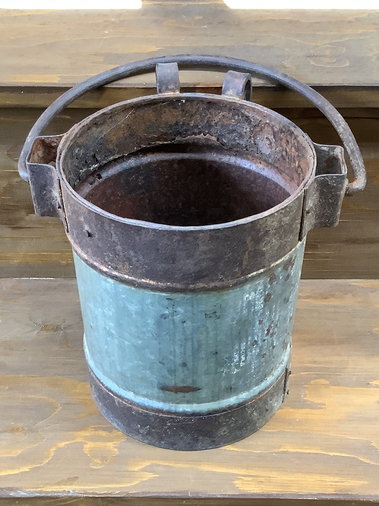 Small Steel Bucket with Hooks