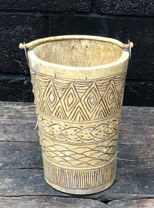 Carved Milk Pail