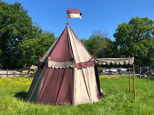 Medieval Burgundy & Beige Tent