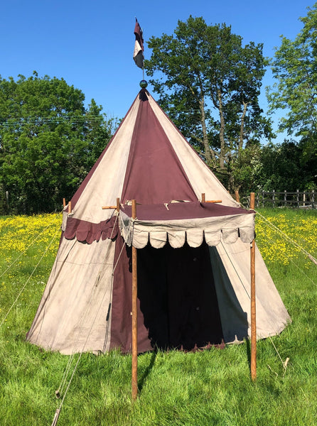 Medieval Burgundy & Beige Tent